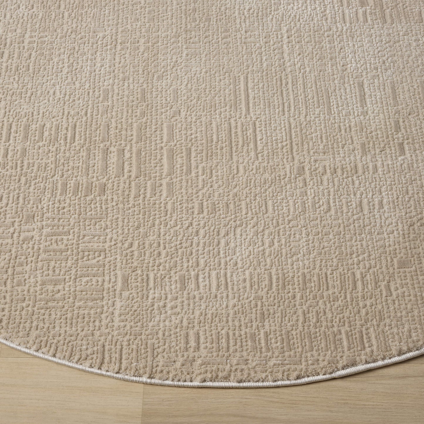 Noble Fawn Round in Beige Color Rug