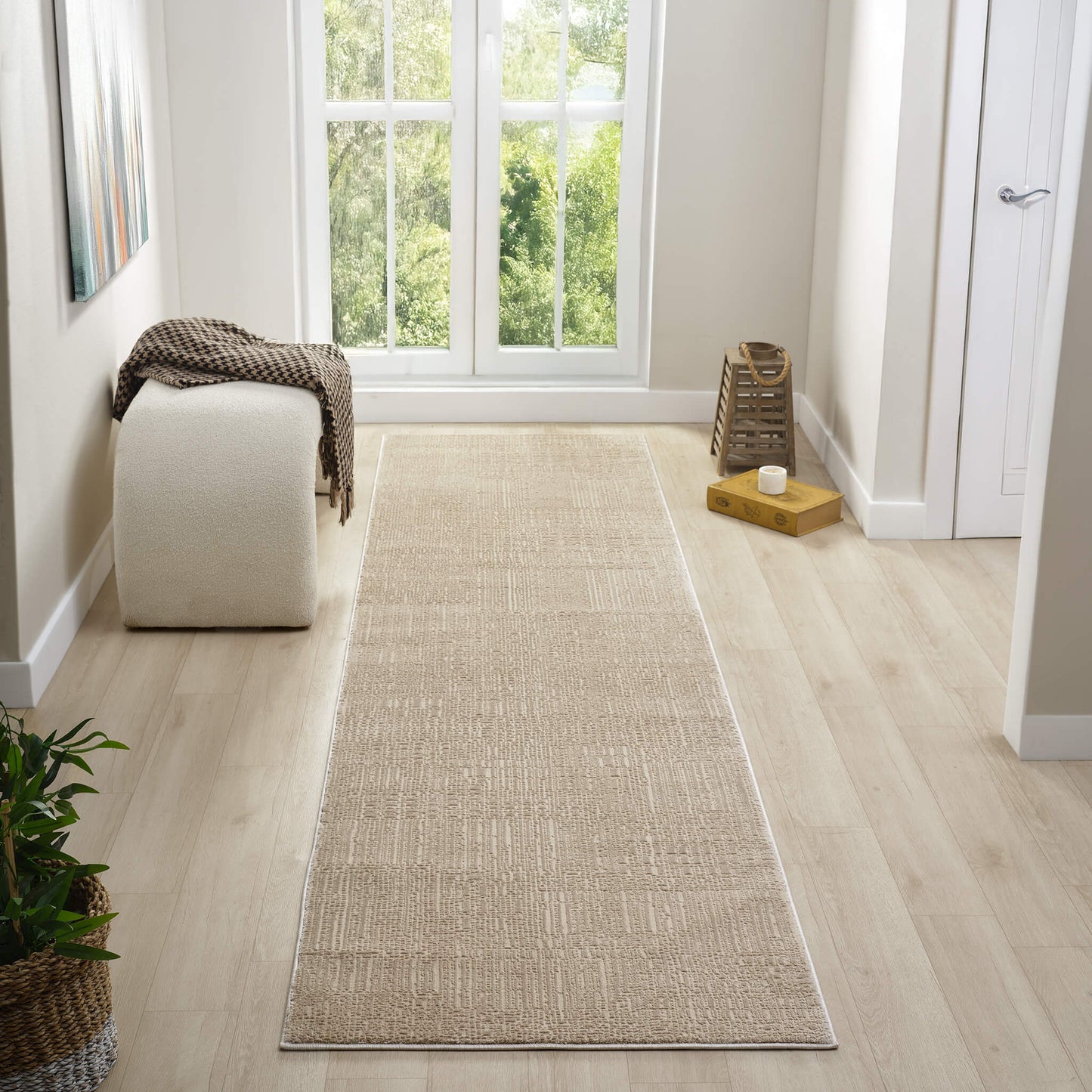 Noble Fawn in Beige Color : Runner Rug