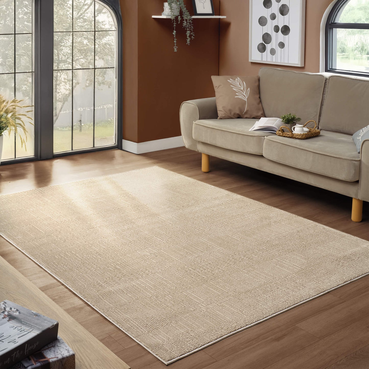 Noble Fawn in Beige Color Rug