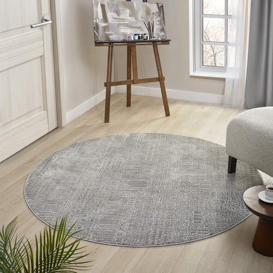 Noble Slate Round in Grey Color Rug