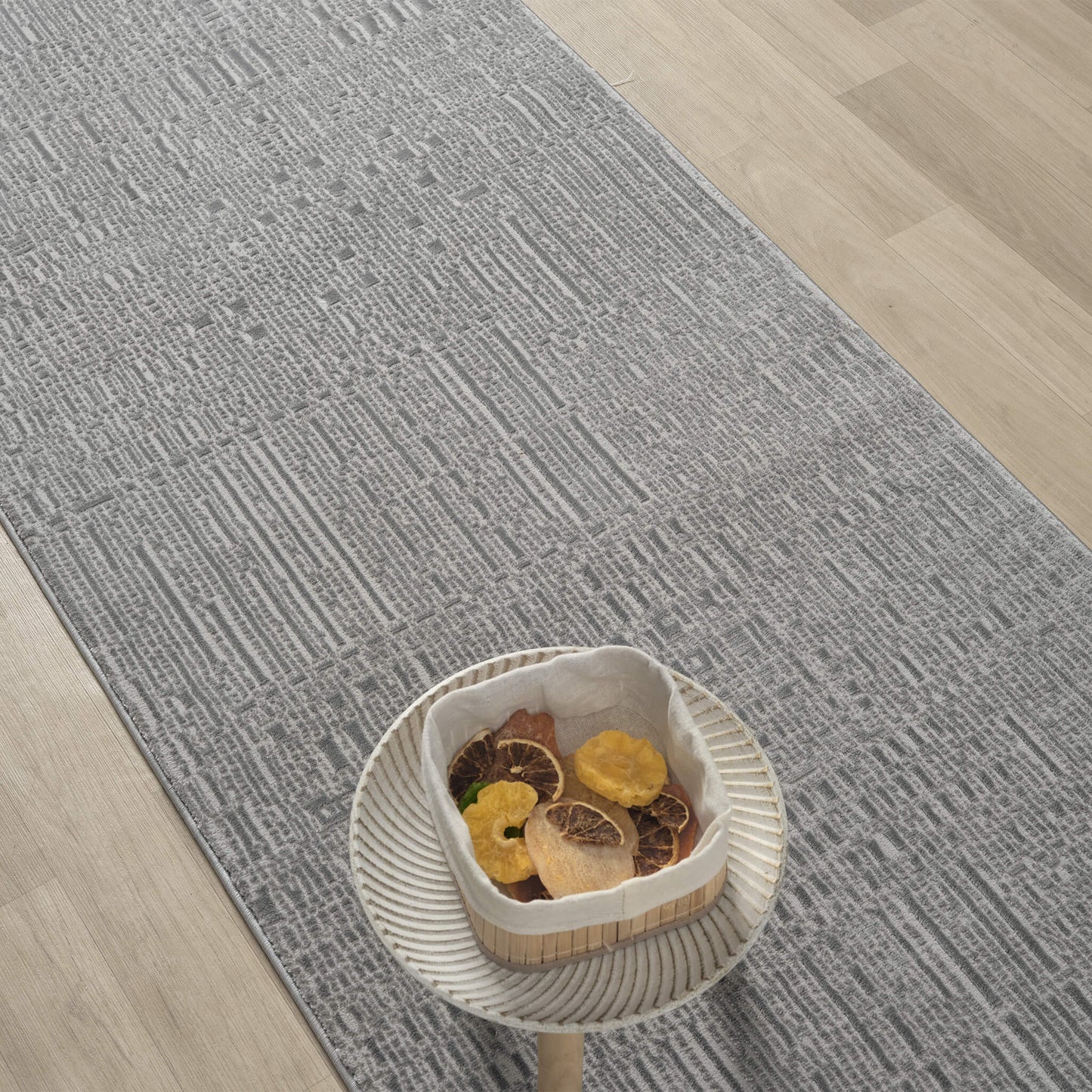 Noble Slate in Grey Color : Runner Rug