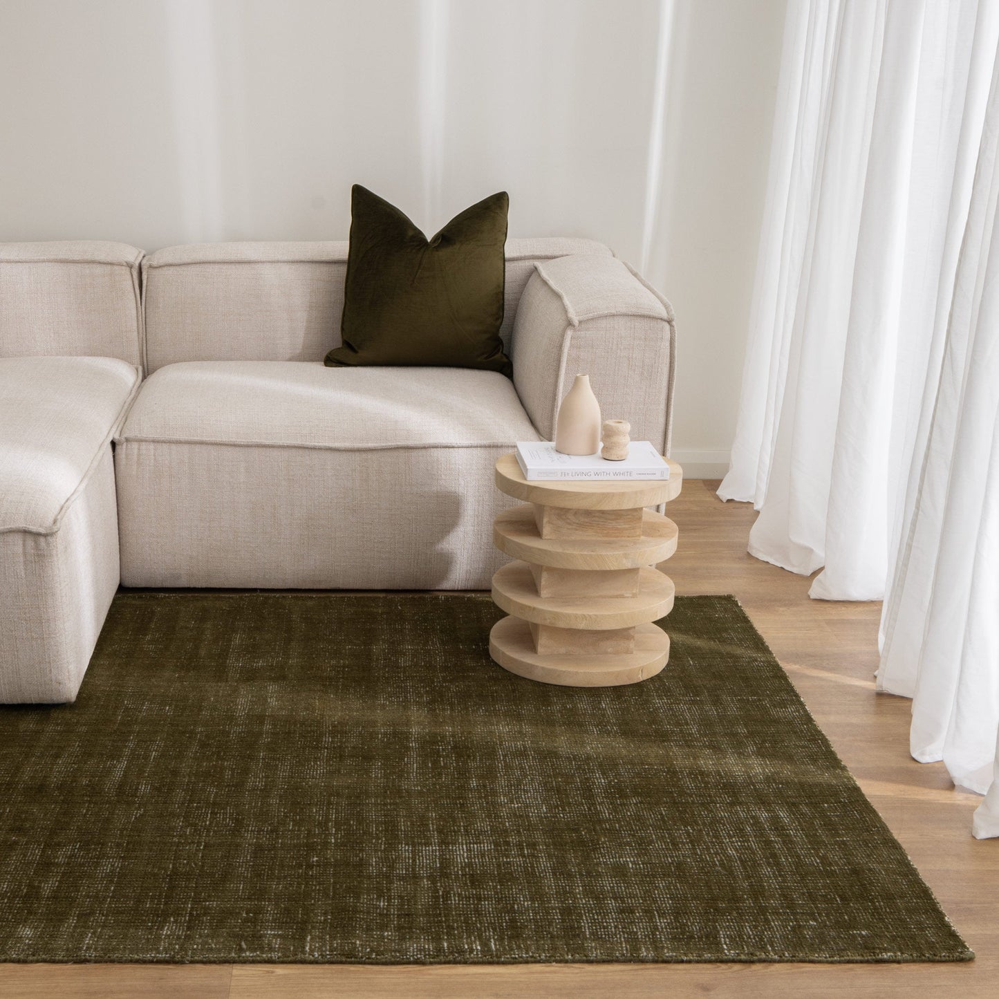 Harbour Indoor Outdoor in Olive Green Rug
