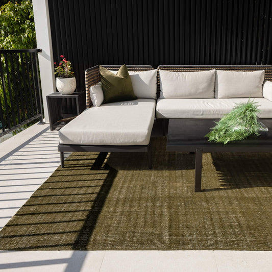 Harbour Indoor Outdoor in Olive Green Rug