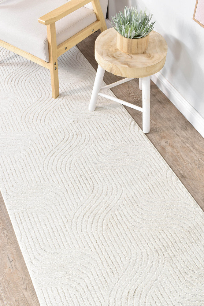 Ontario Velvet in Ivory : Runner Rug