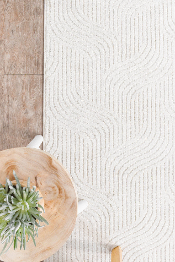 Ontario Velvet in Ivory : Runner Rug