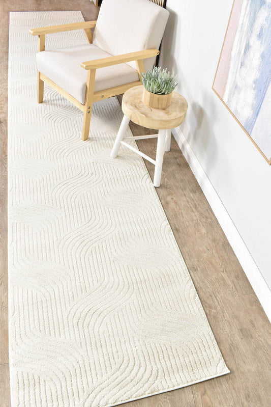 Ontario Velvet in Ivory : Runner Rug