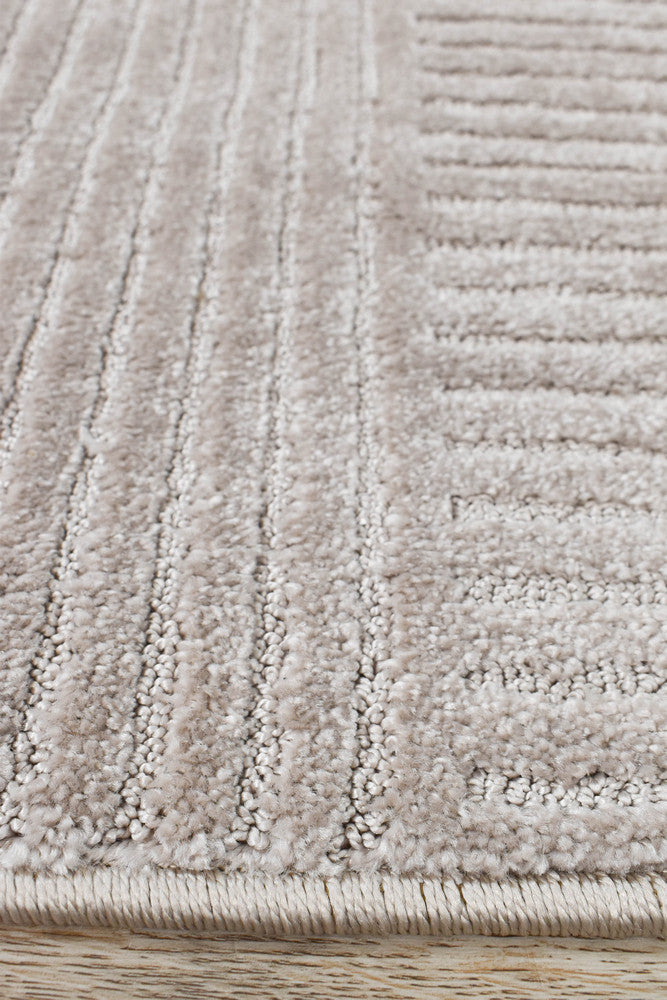 Ontario Taupe Geometric Style in Grey Rug