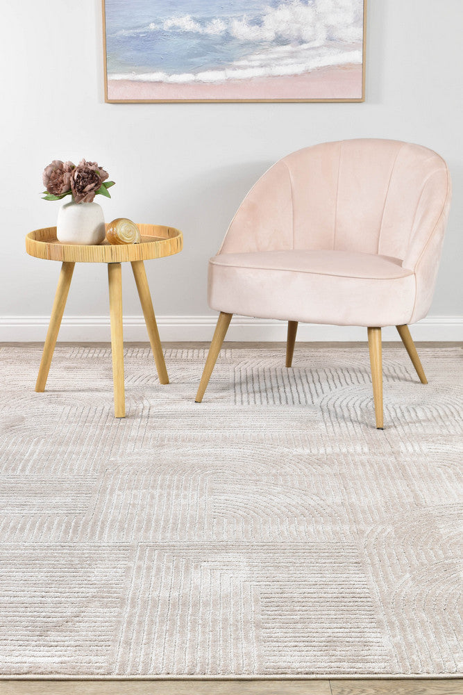 Ontario Taupe Geometric Style in Grey Rug