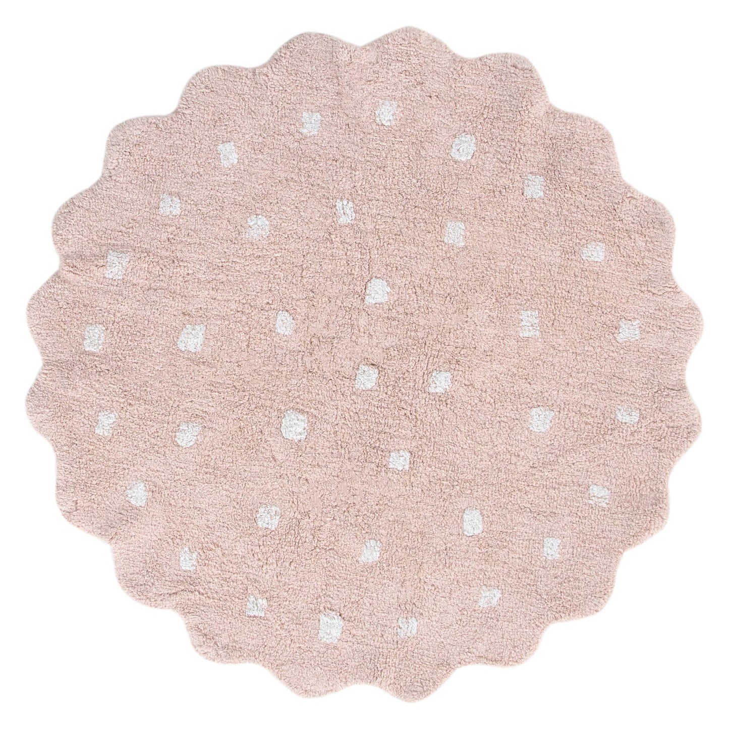 Mellow Scalloped Kids in Pink : Round Rug