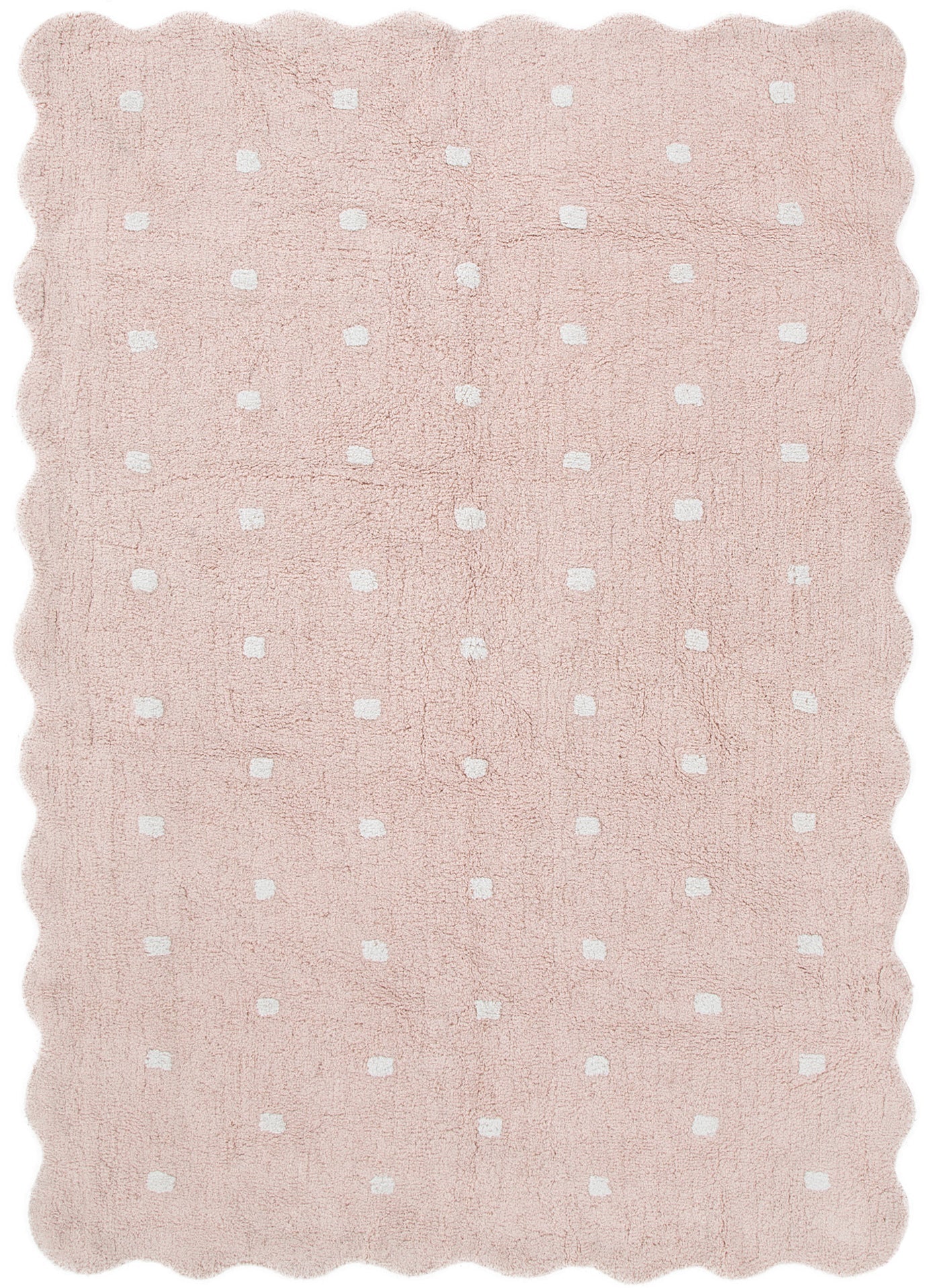 Mellow Scalloped Kids in Pink Rug