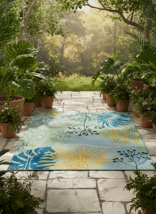 Paradise in Deep Blue Colour Rug