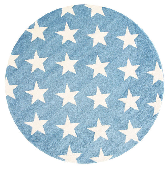 Piccolo Stars Kids in Blue and White Round Rug
