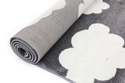 Piccolo Cloud Kids in Dark Grey and White Rug
