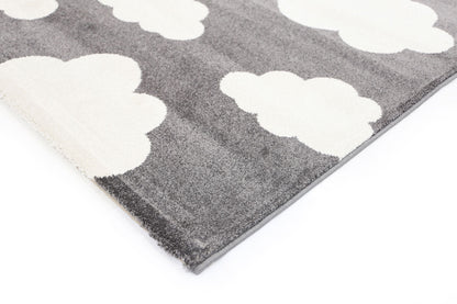 Piccolo Cloud Kids in Dark Grey and White Rug