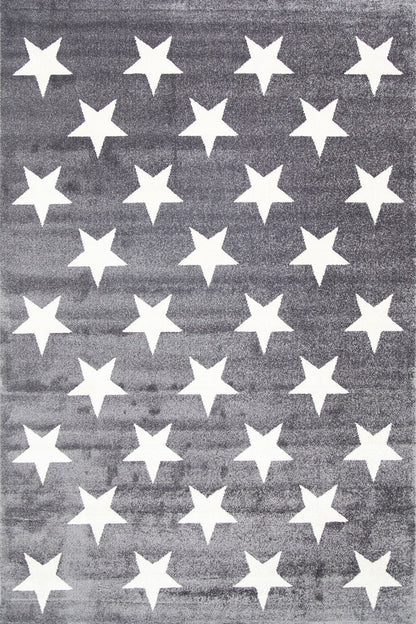 Piccolo Stars Kids in Charcoal and White Rug