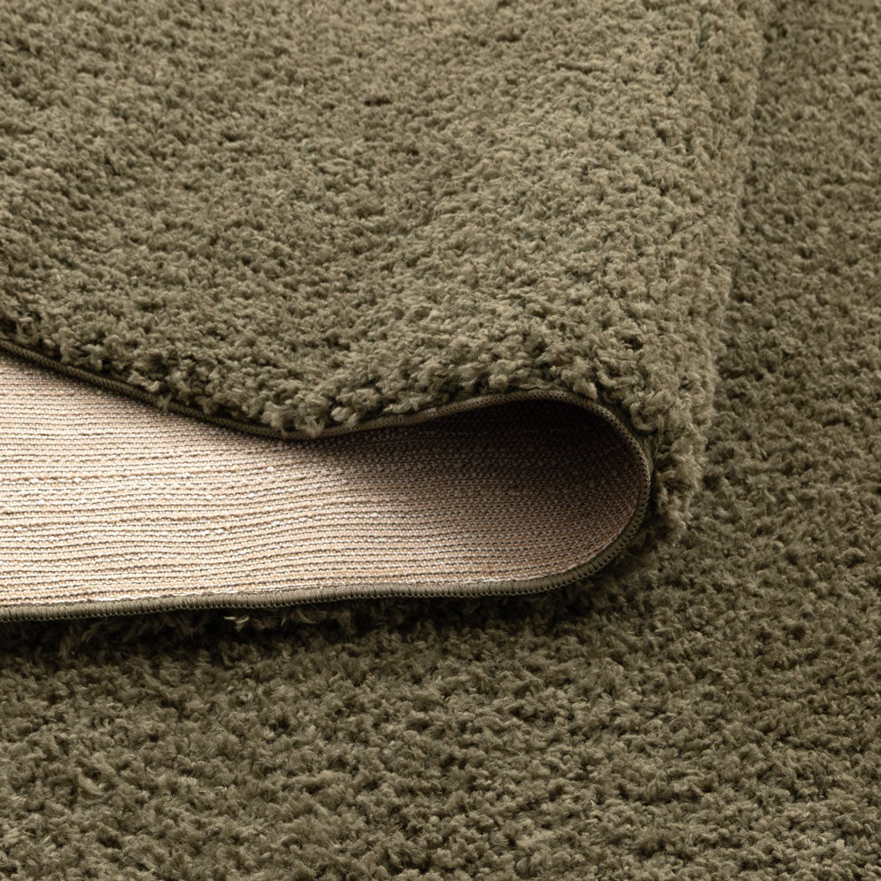 Lune Shaggy Olive Green Rug