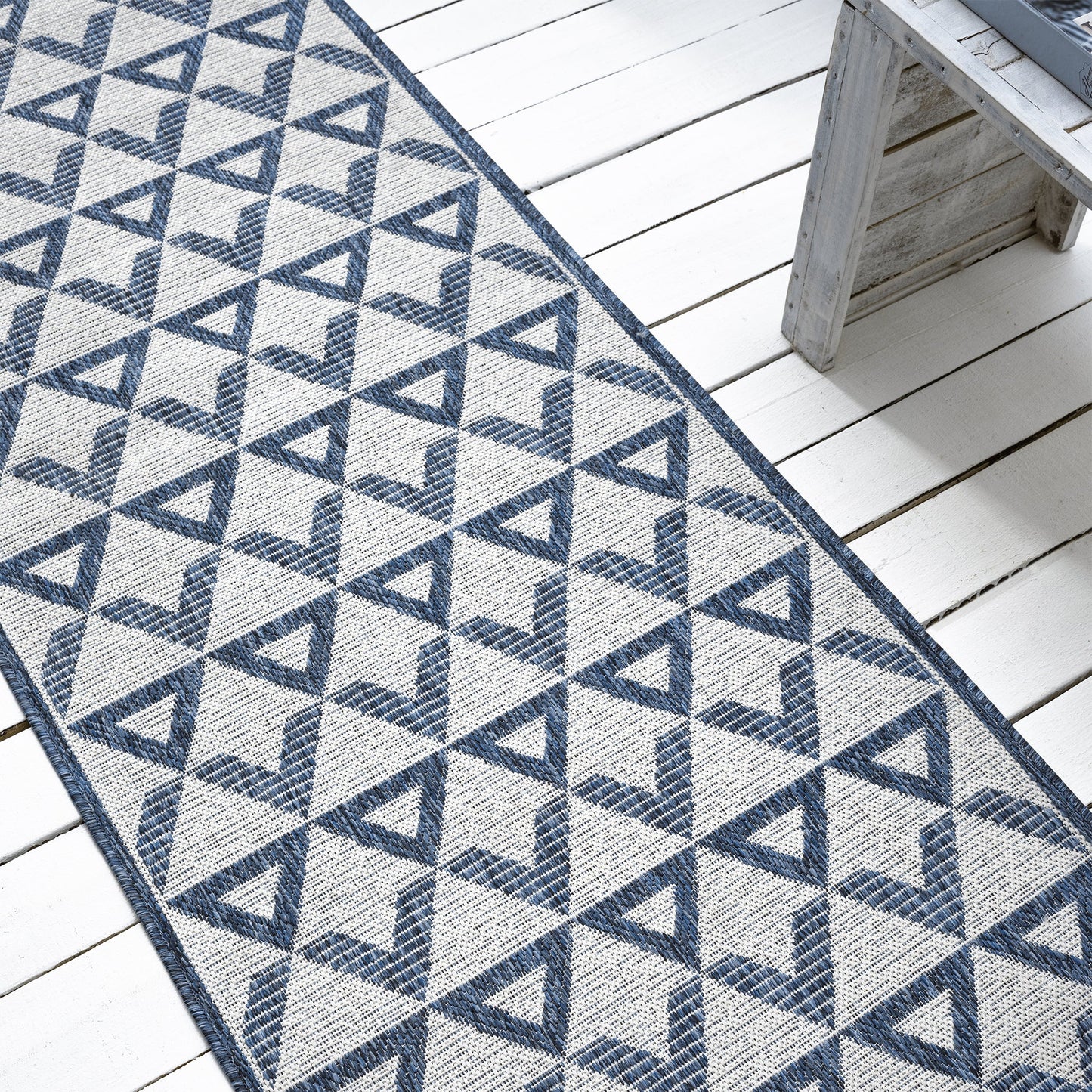 Patio Indigo in Blue : Runner Rug