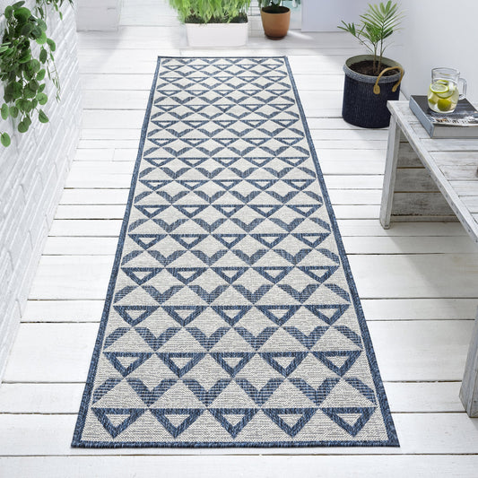 Patio Indigo in Blue : Runner Rug