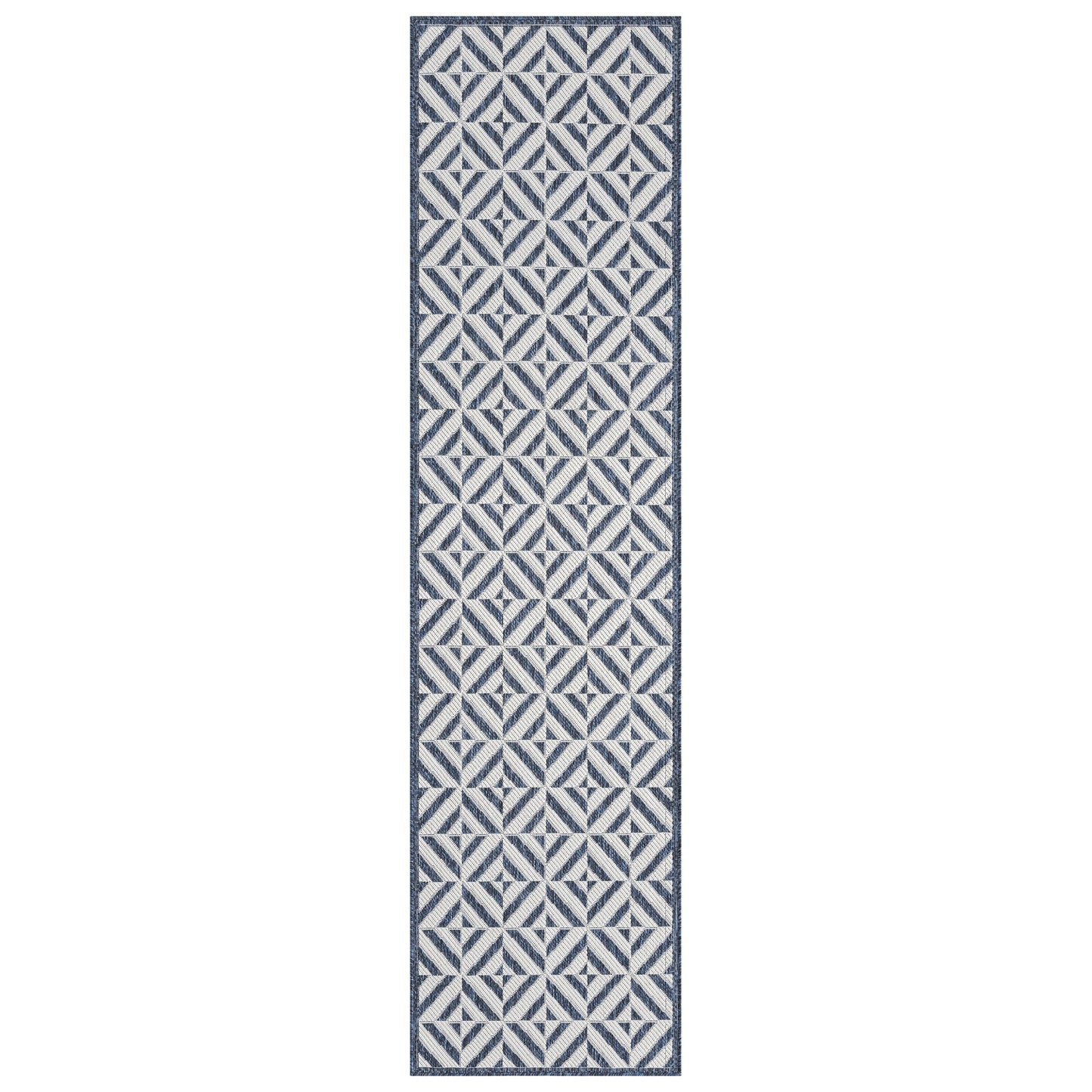 Patio Aqua in Blue : Runner Rug