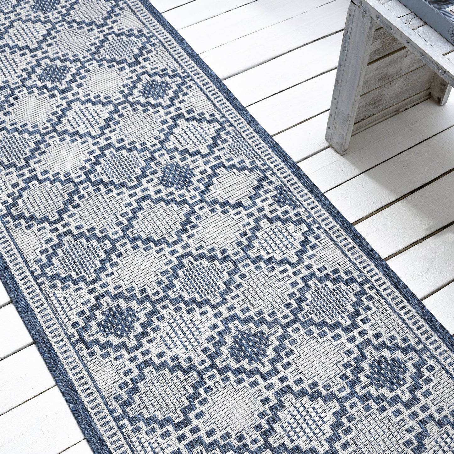 Patio Arctic in Blue : Runner Rug