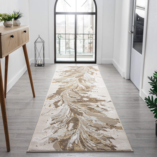 Relic Gold in Beige : Runner Rug