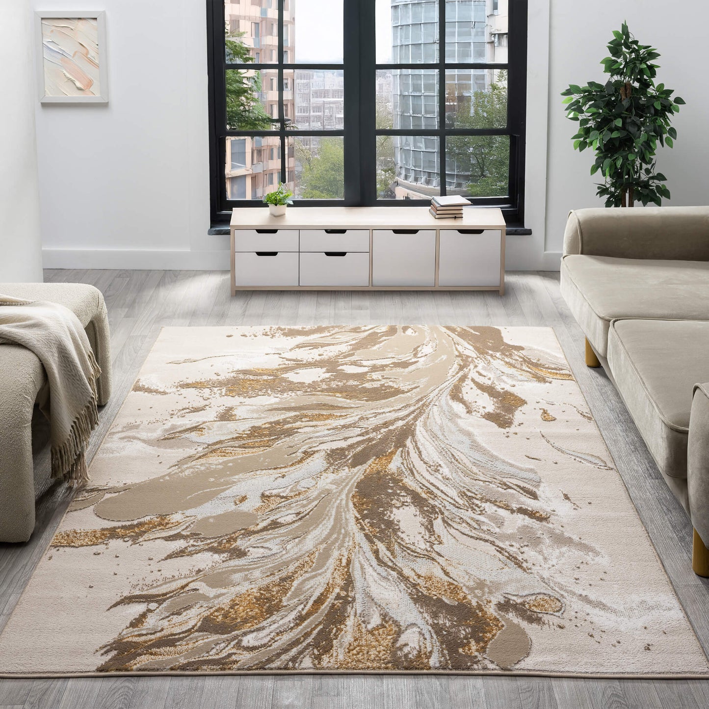 Relic Gold in Beige Rug