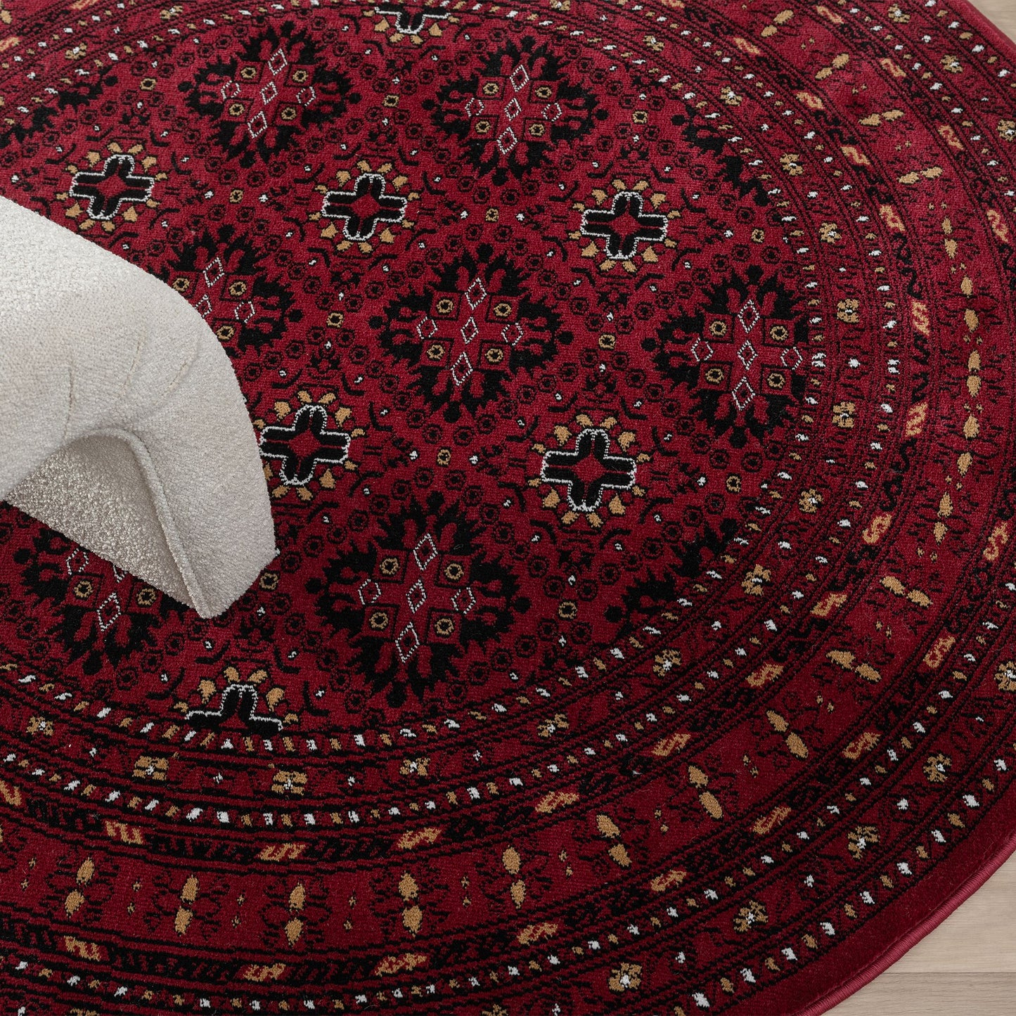 Royal in Red Colour : Round Rug