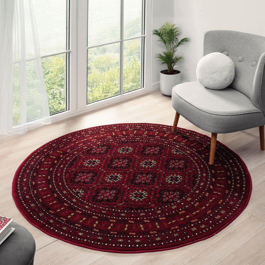 Royal in Red Colour : Round Rug