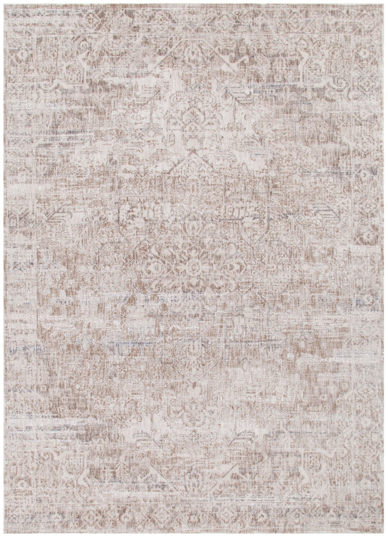 Solenne Beige & Blue Distressed Vintage Rug