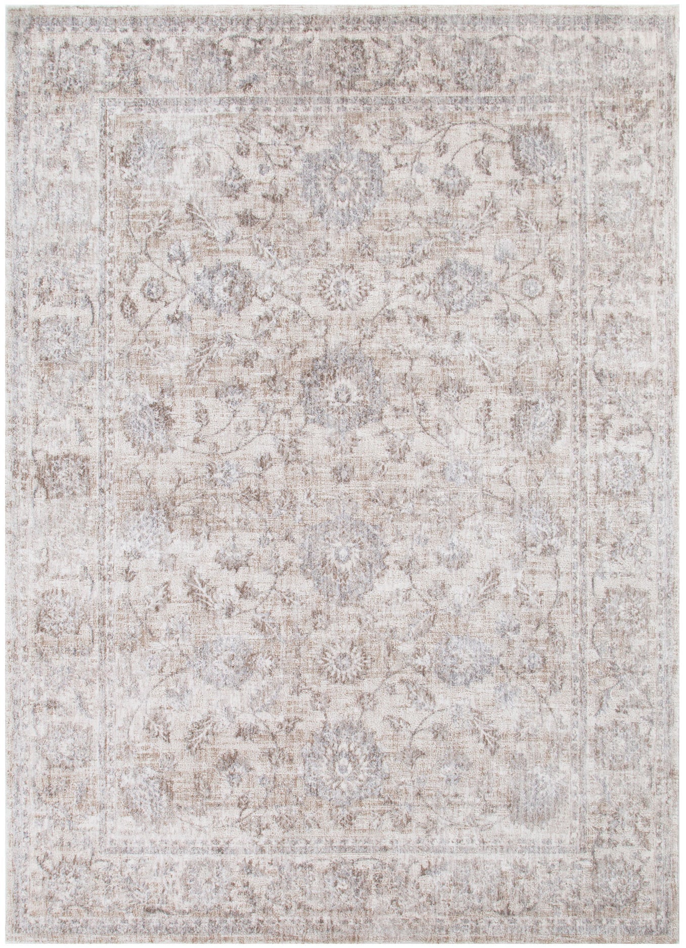Solenne Beige & Blue Transitional Rug