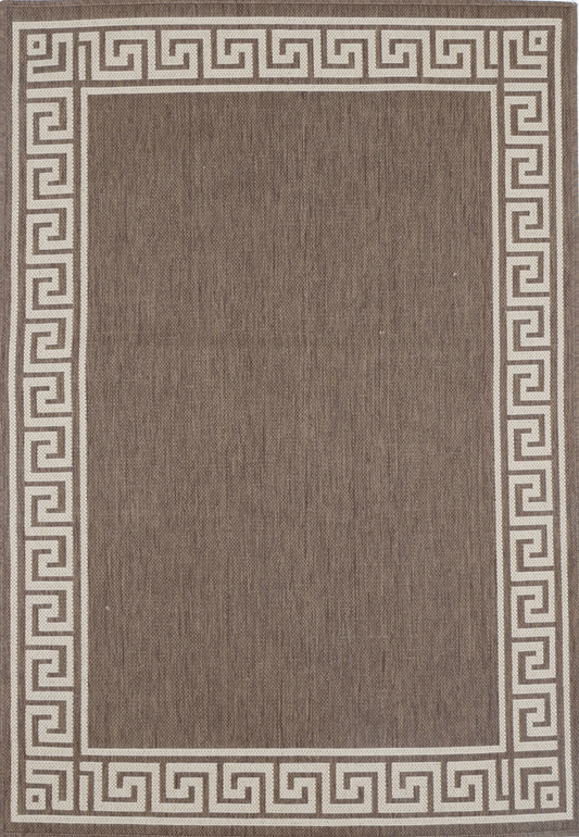 Sisalo Bordered Patterned in Brown Rug