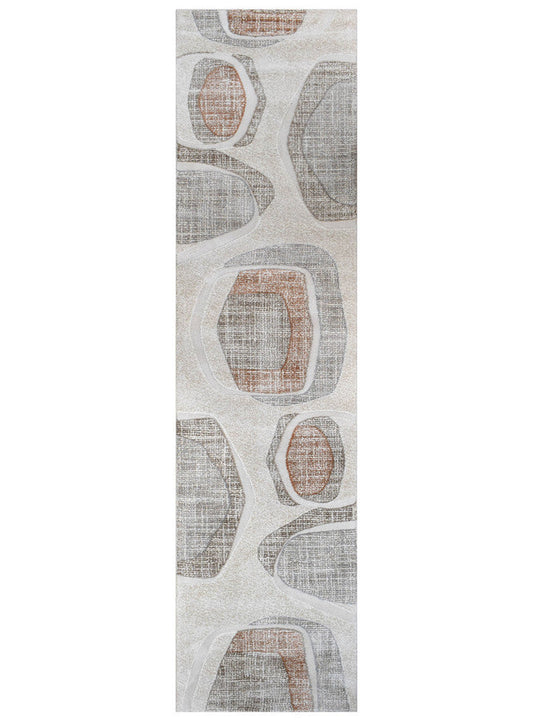 Sofia Urban Drift in Grey & Orange : Runner Rug