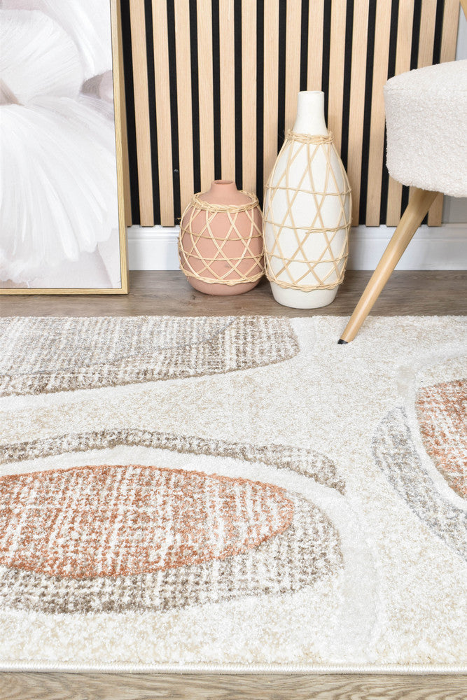 Sofia Urban Drift in Grey & Orange : Runner Rug