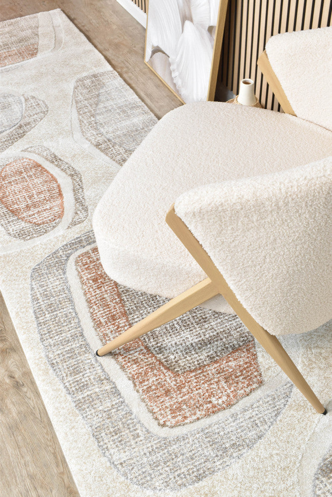 Sofia Urban Drift in Grey & Orange : Runner Rug