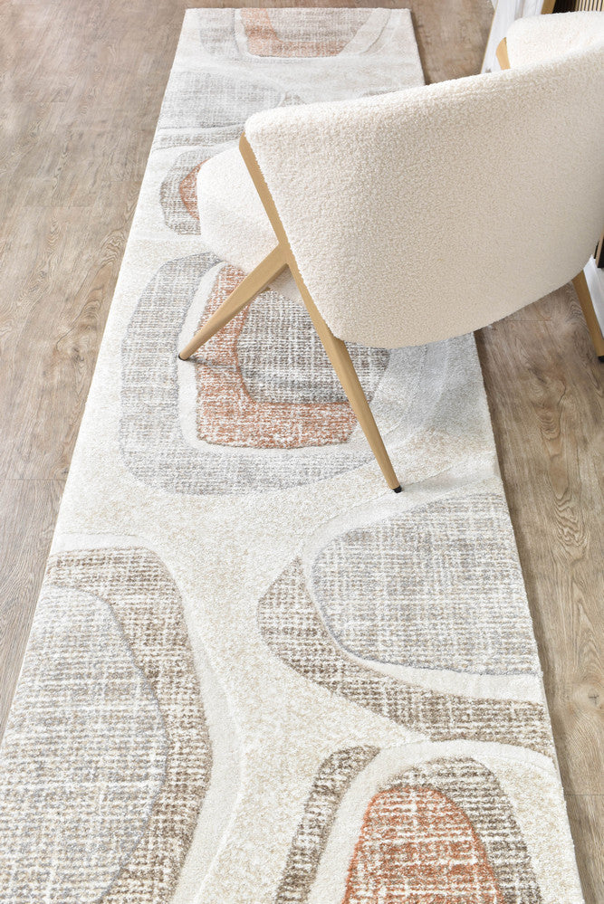 Sofia Urban Drift in Grey & Orange : Runner Rug