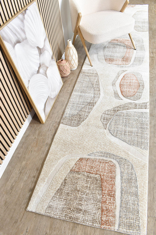 Sofia Urban Drift in Grey & Orange : Runner Rug