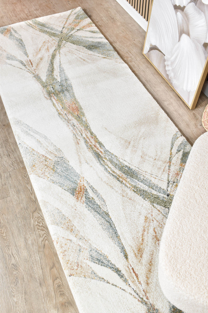 Sofia Emerald Beige & Cream : Runner Rug