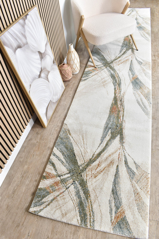 Sofia Emerald Beige & Cream : Runner Rug