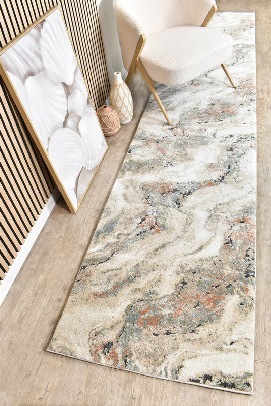 Sofia Lattice Soft Beige & Cream : Runner Rug