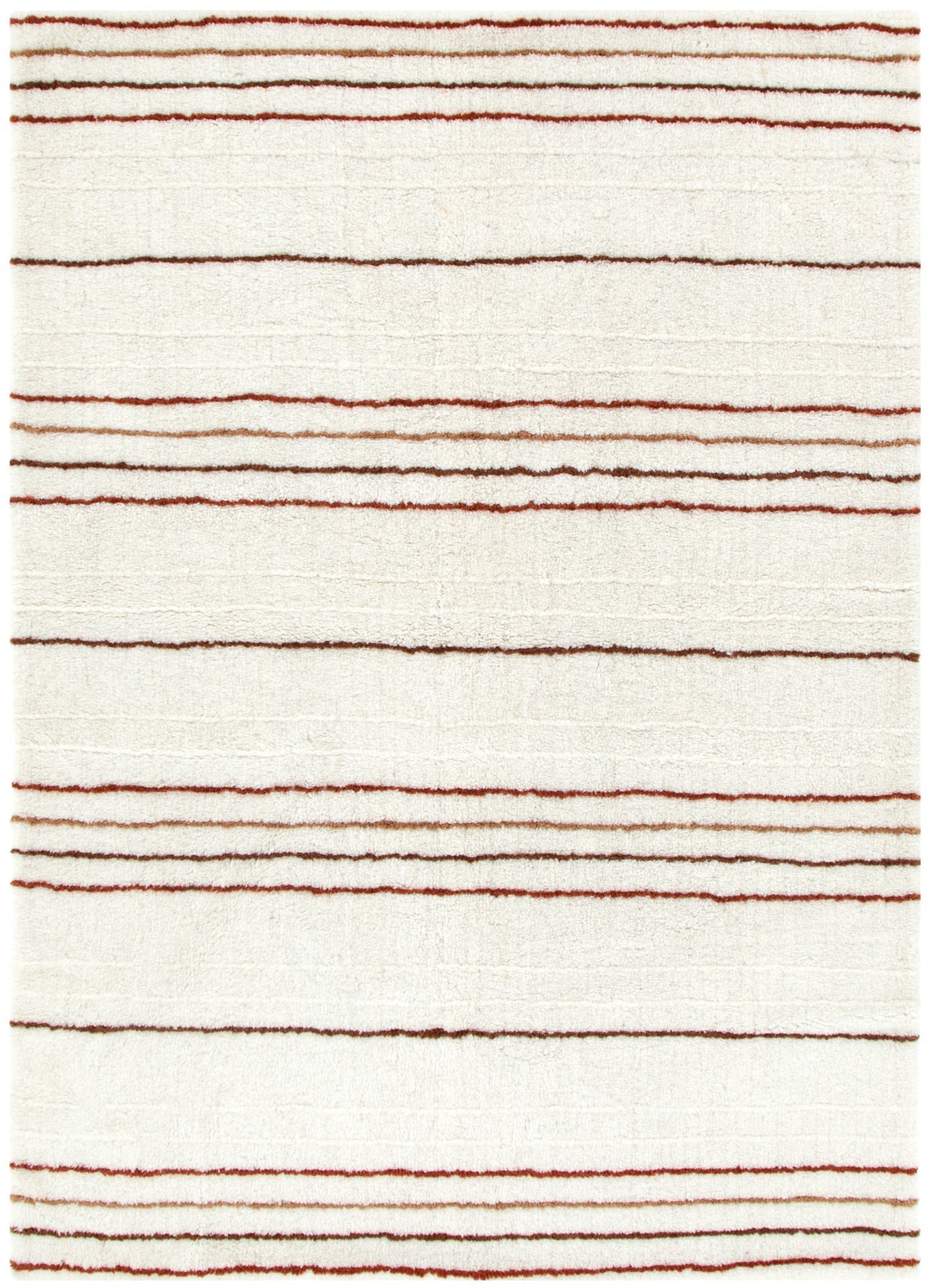 Highlands Terracotta Stripe Washable Wool Rug