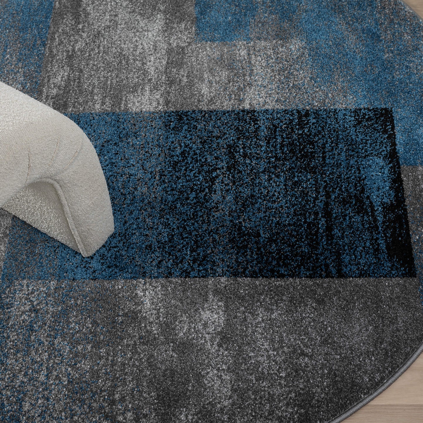 Slate in Blue Colour : Round Rug