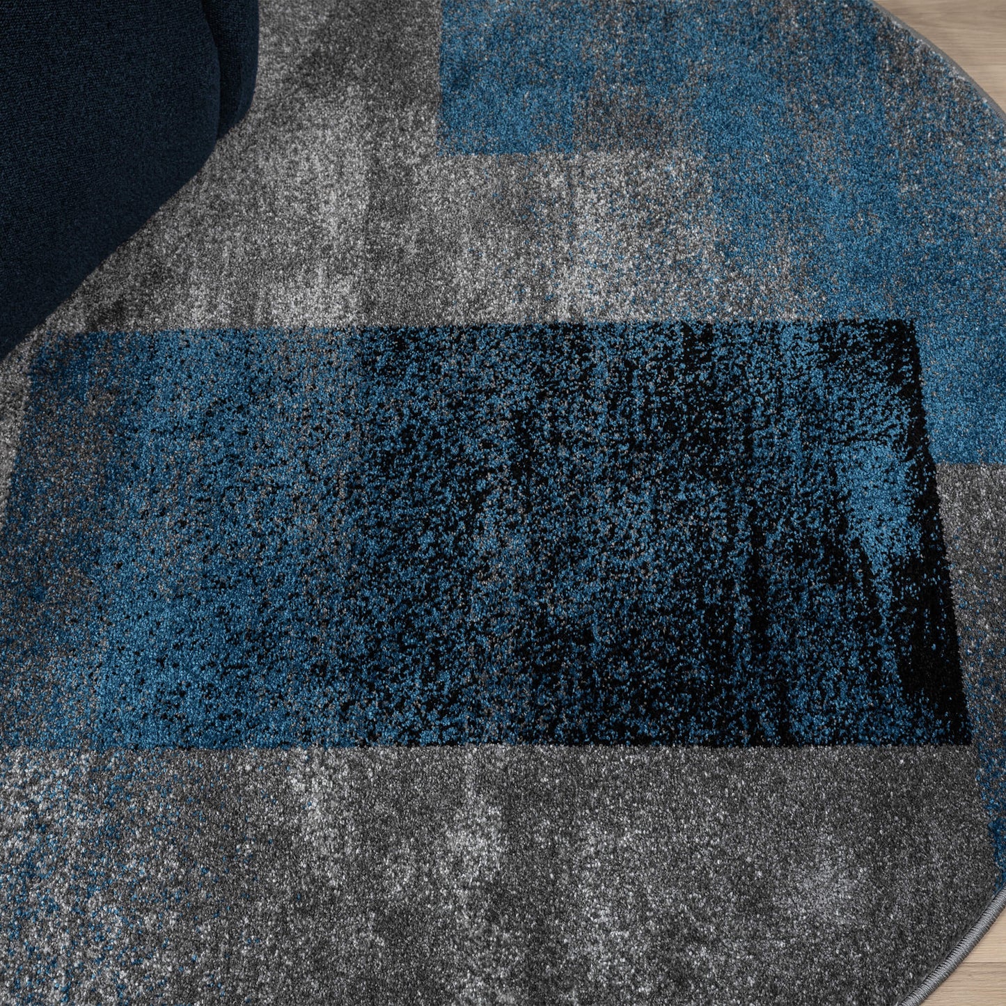 Slate in Blue Colour : Round Rug
