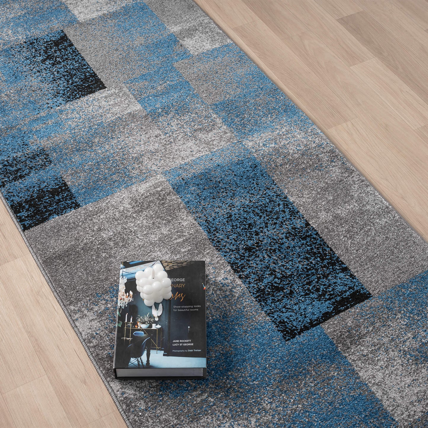 Slate in Blue Colour : Runner Rug
