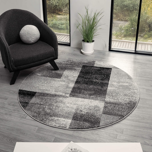 Slate in Grey Colour : Round Rug
