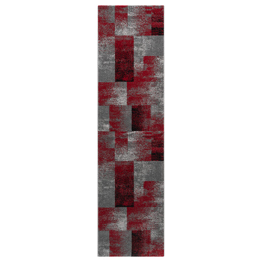 Slate in Red Colour : Runner Rug