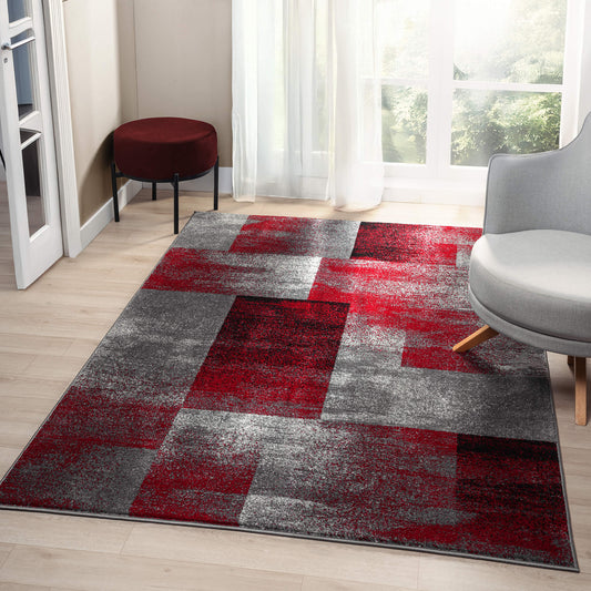 Slate in Red Colour Rug