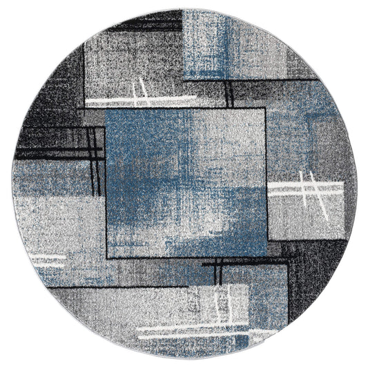 Slate in Blue Colour : Round Rug
