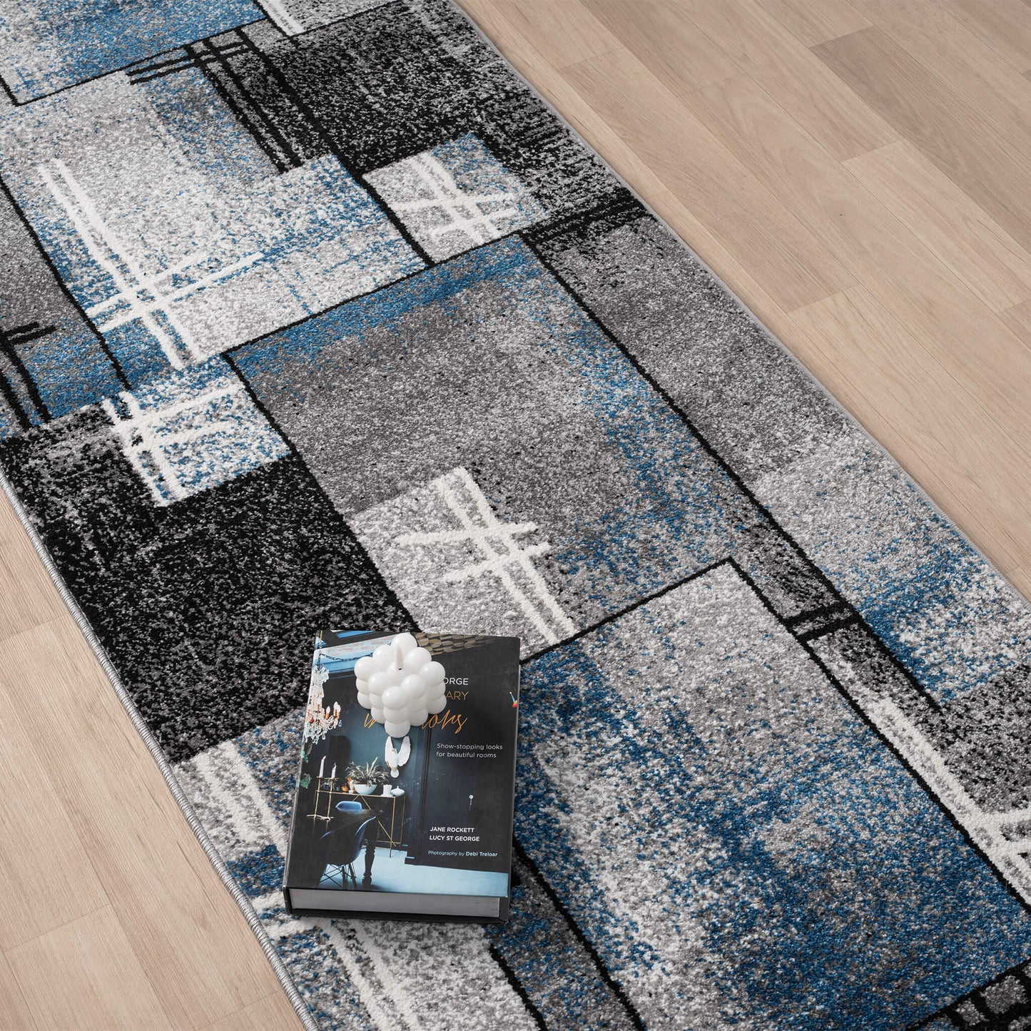 Slate in Blue Colour : Runner Rug