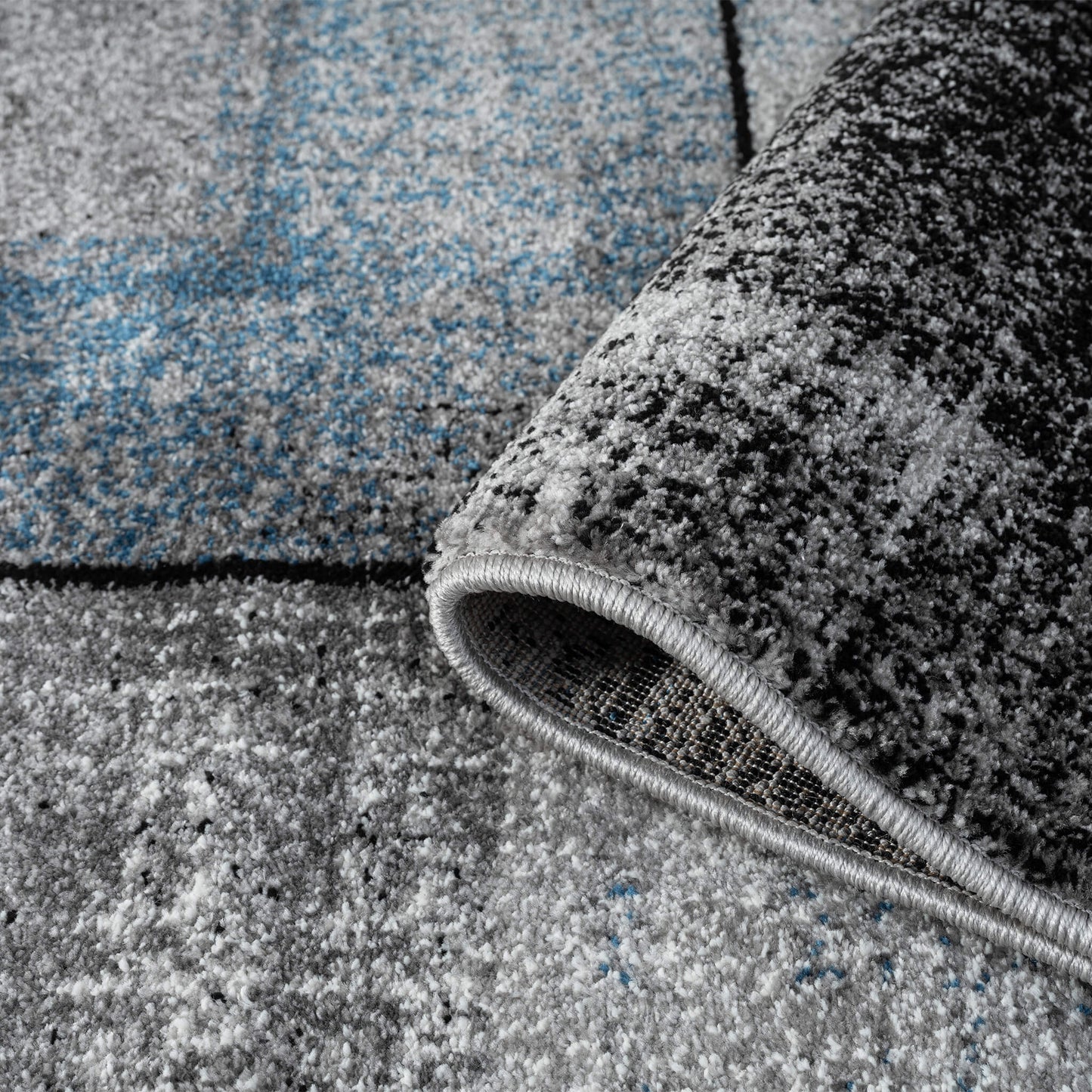 Slate in Blue Colour : Runner Rug