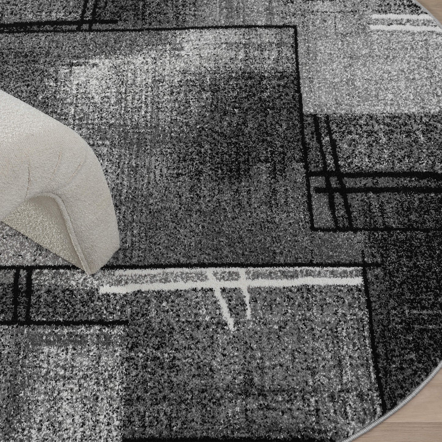 Slate in Grey Colour : Round Rug